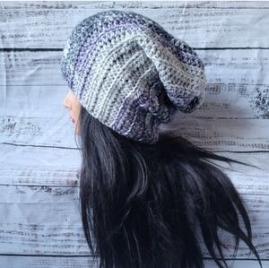 Crochet Slouchy Adjustable Beanie Hat